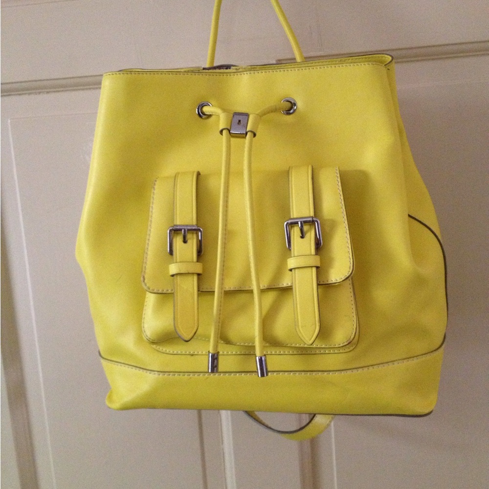 Vince Camuto Tilly Yellow Leather Backpack